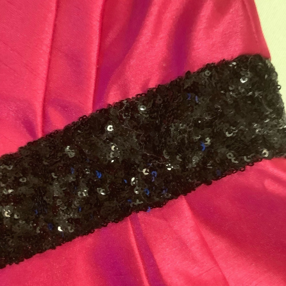 Love Carmen Hot Pink Black Sequins Dress Size 8 Valentine Party Cocktail Sparkle - Picture 5 of 6